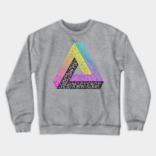 Penrose Triangle (Magenta Cyan Yellow Gradient) Crewneck Sweatshirt